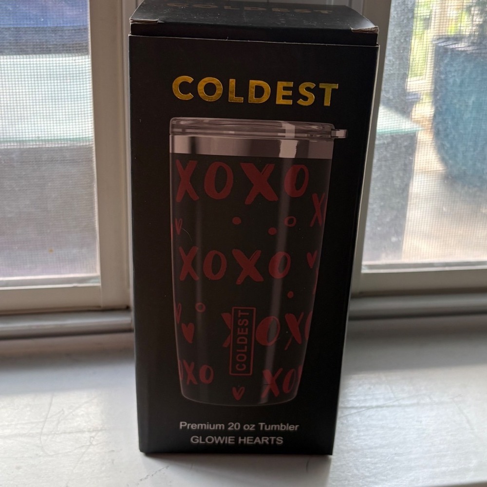Coldest Tumbler 20 oz Black Red XOXO Glowie Hearts Limited Edition Drop